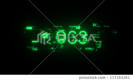 3D rendering 2033 text with screen effects of technological glitches 113163261