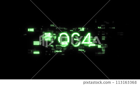 3D rendering 2034 text with screen effects of technological glitches 113163368