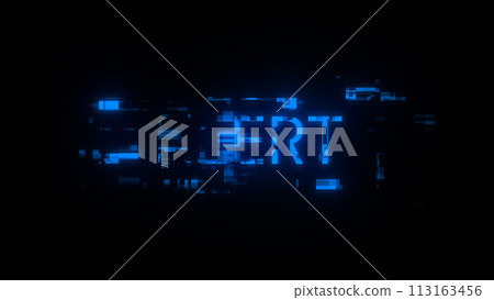 3D rendering alert text with screen effects of technological glitches 3D rendering alert text with screen effects of technological glitches 113163456