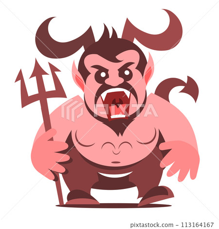 A mythical faun whistling a tune with a pan-flute. Hand drawn 113164167