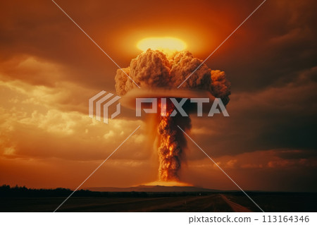 Apocalyptic Nuclear Explosion Scene 113164346