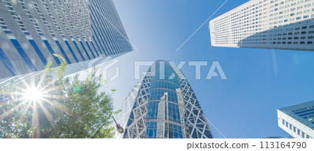 夏天，抬頭看東京新宿新城的建築 113164790