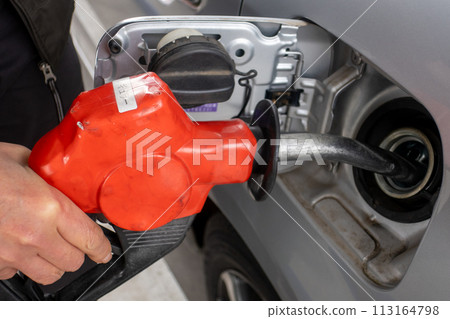 Gas station car refueling scene Gas station car refueling scene 113164798