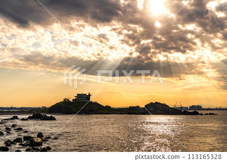 「青森縣」八戶市蕪島的夜景 113165328