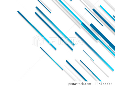 Blue white paper stripes abstract minimal geometric background 113165552