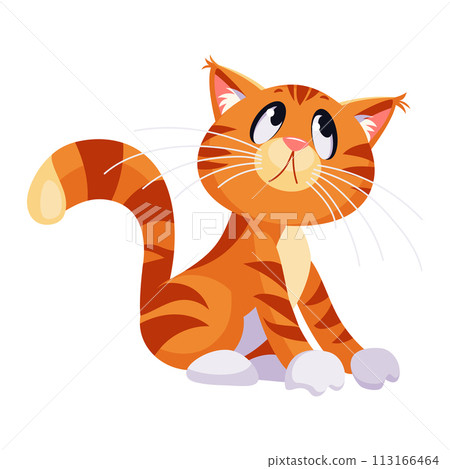 Vector ginger cartoon Cat 113166464