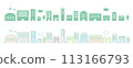 Set of simple cityscapes 113166793