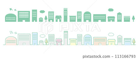 Set of simple cityscapes 113166793