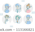 Surprised facial expression pattern of medical personnel 113166821