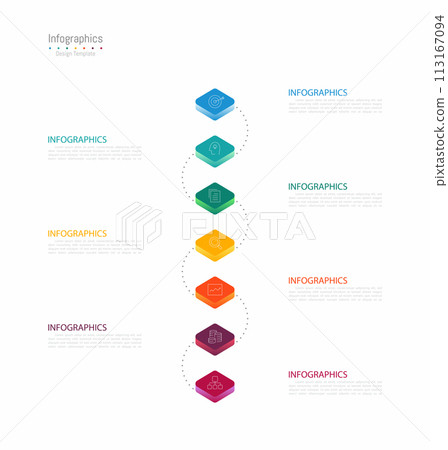 Infographic 7 options design elements for your business data. Vector Illustration. Infographic 7 options design elements for your business data. Vector Illustration. 113167094
