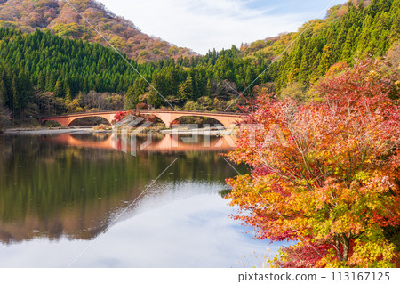 Autumn in Annaka City, Gunma Prefecture, Abt Road with autumn leaves, Lake Usui Autumn in Annaka City, Gunma Prefecture, Abt Road with autumn leaves, Lake Usui 113167125