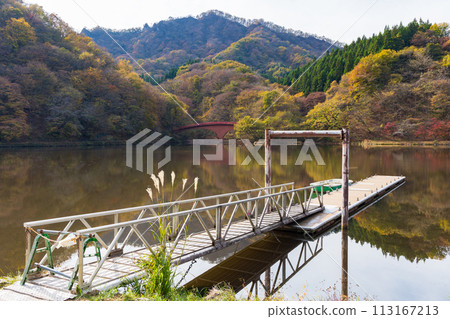 Autumn in Annaka City, Gunma Prefecture, Abt Road with autumn leaves, Lake Usui Autumn in Annaka City, Gunma Prefecture, Abt Road with autumn leaves, Lake Usui 113167213