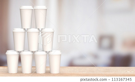 The coffee paper cup for hot drink or health concept 3d rendering 113167345
