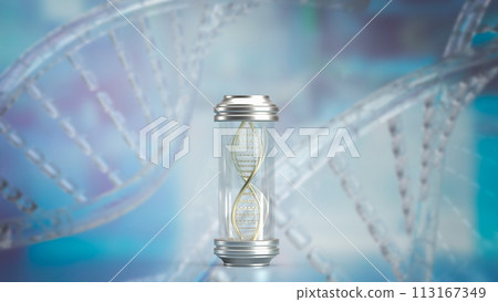 The DNA in Glass tube for Sci or education concept 3d rendering. 113167349