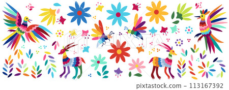 vector Mexican embroidery pattern 113167392