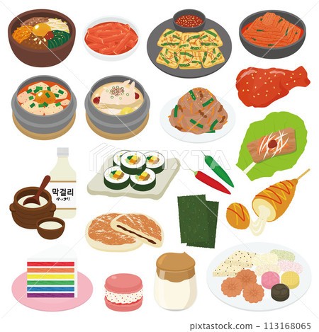 Korean gourmet illustration set 113168065