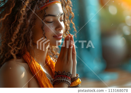 Portrait of a praying woman 4 AI-generated image Portrait of a praying woman 4 AI-generated image 113168078
