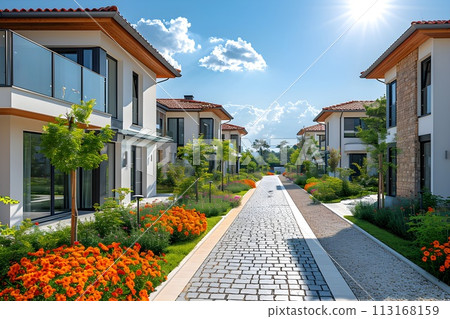 獨立屋的城市景觀 8 AI 產生的圖像 獨立屋的城市景觀 8 AI 產生的圖像 113168159