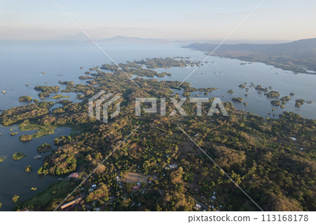 Nicaragua sunset landscape background 113168178