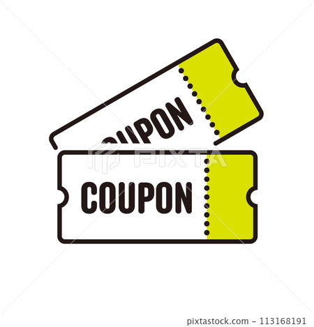 Simple two coupon ticket icon vector illustration Simple two coupon ticket icon vector illustration 113168191