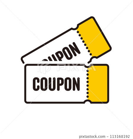 Simple two coupon ticket icon vector illustration Simple two coupon ticket icon vector illustration 113168192