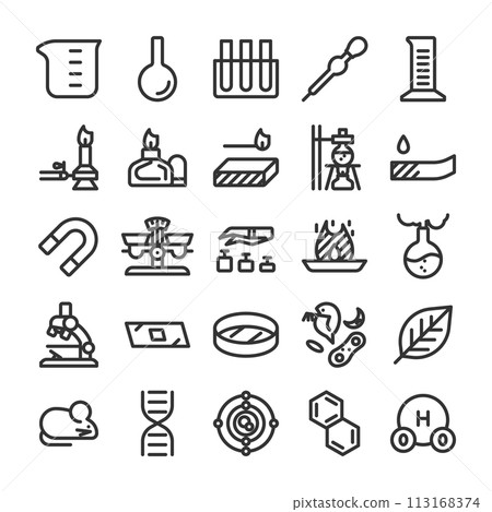 化學科學實驗圖標集 化學科學實驗圖標集 113168374