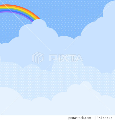 Rainbow-covered blue sky and cloud background (square) Rainbow-covered blue sky and cloud background (square) 113168547