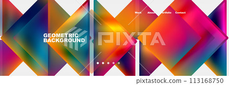 Gradient triangles composition with bright fluid colors. Vector Illustration For Wallpaper, Banner, Background, Card, Book Illustration, landing page 113168750