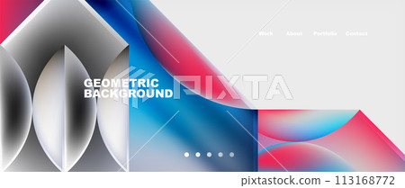 Colorful gradients with abstract geometric shapes. Vector Illustration For Wallpaper, Banner, Background, Card, Book Illustration, landing page Colorful gradients with abstract geometric shapes. Vector Illustration For Wallpaper, Banner, Background, Card, Book Illustration, landing page 113168772