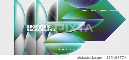 Minimal geometric web site page template design. Vector Illustration For Wallpaper, Banner, Background, Card, Book Illustration, landing page Minimal geometric web site page template design. Vector Illustration For Wallpaper, Banner, Background, Card, Book Illustration, landing page 113168774