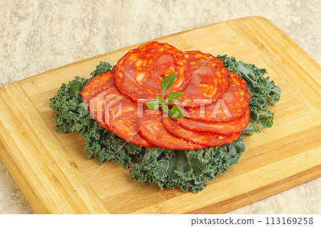 Italian pork dry sausage - Chorizo Italian pork dry sausage - Chorizo 113169258