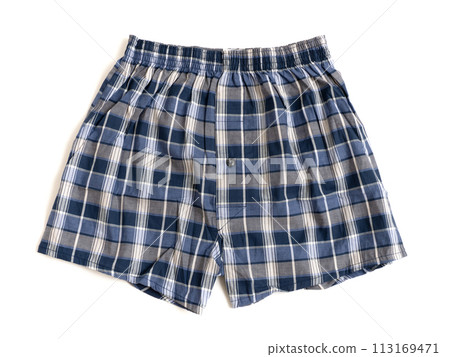 Men's trunks photographed against a white background Men's trunks photographed against a white background 113169471