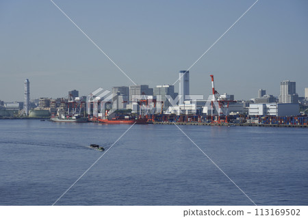 A view of the container terminal at Oi Pier, Tokyo. 113169502