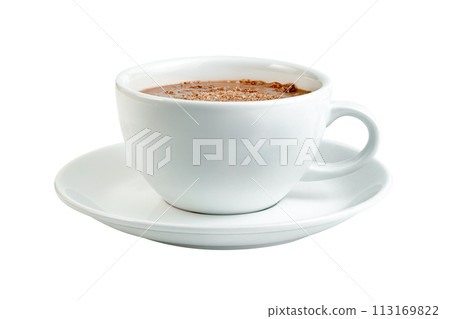 hot chocolate with coffee cup  isolated 113169822