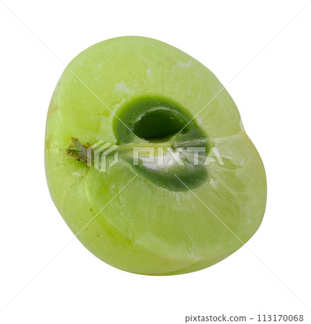 Fresh Amla or Indian gooseberry fruits isolated on a white background Fresh Amla or Indian gooseberry fruits isolated on a white background 113170068