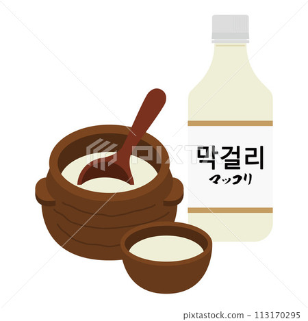 Illustration of makgeolli Illustration of makgeolli 113170295