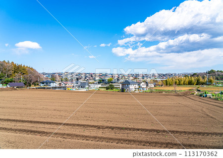 [神奈川縣]海老名市街景和田園風光，充滿寧靜的氛圍 113170362