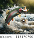 山澗詩：鱒魚與水花共舞 113170790