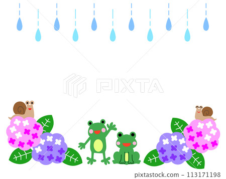 青蛙/蝸牛/繡球花/雨季框架 青蛙/蝸牛/繡球花/雨季框架 113171198