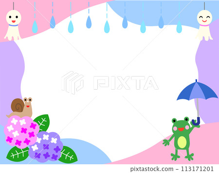 青蛙/蝸牛/繡球花/雨季粉彩框架 青蛙/蝸牛/繡球花/雨季粉彩框架 113171201