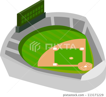 等距風格棒球球場球場 113171229