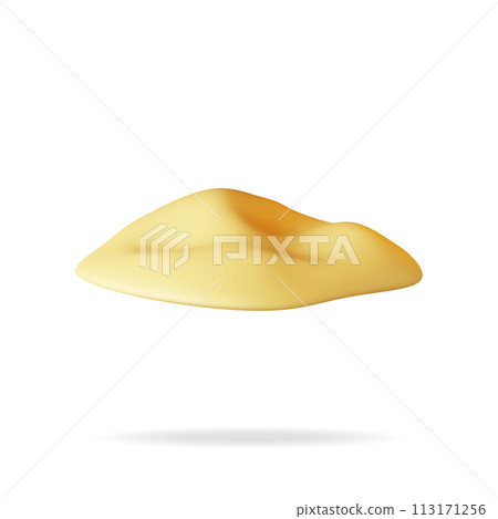 3D Beach Sand Icon Isolated on White 3D Beach Sand Icon Isolated on White 113171256