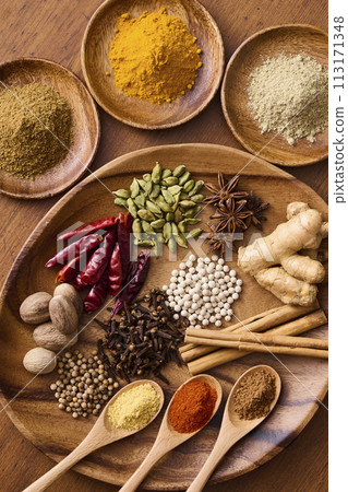 Spices, curry, spices 113171348