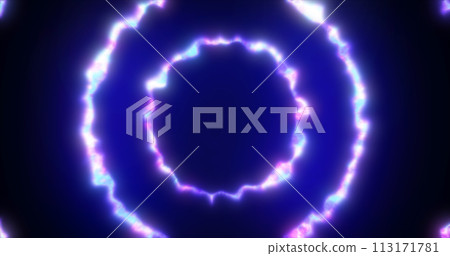 Abstract background looped circles a tunnel of flying blue rings of energy plasma with a glow effect shiny festive bright beautiful futuristic hi-tech Abstract background looped circles a tunnel of flying blue rings of energy plasma with a glow effect shiny festive bright beautiful futuristic hi-tech 113171781