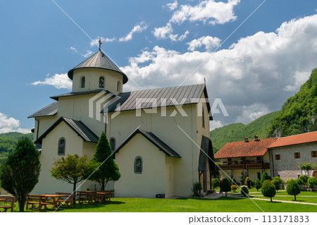 The temple of Monastery Moraca is located in the canyons of the river. 113171833