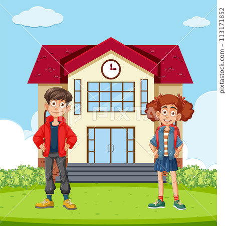 Happy School Kids Ready for Class 113171852