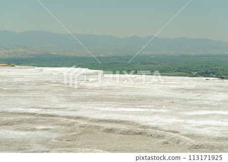 view of mineral formations in Pamukkale 113171925