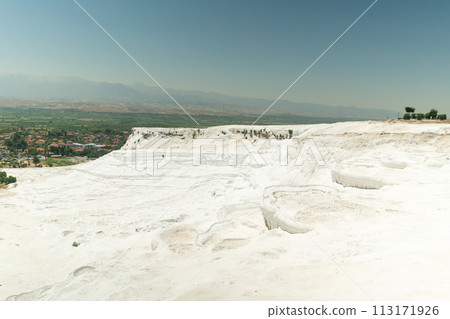 view of mineral formations in Pamukkale view of mineral formations in Pamukkale 113171926