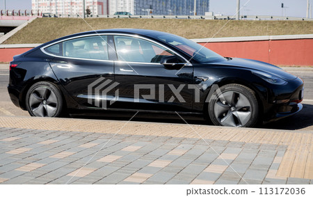 black Tesla car black Tesla car 113172036