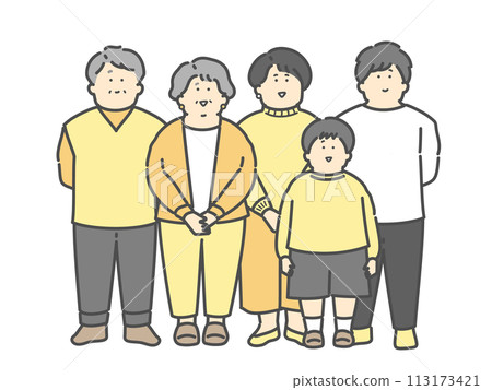 三代家庭的全身插圖 三代家庭的全身插圖 113173421